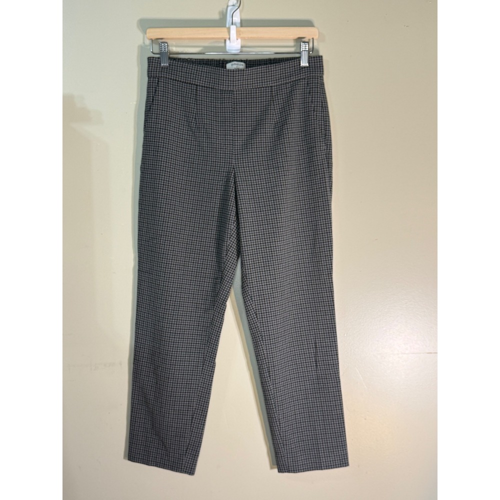 Babaton Cohen Pant 6 Black White Houndstooth Check Tapered Elastic Trousers